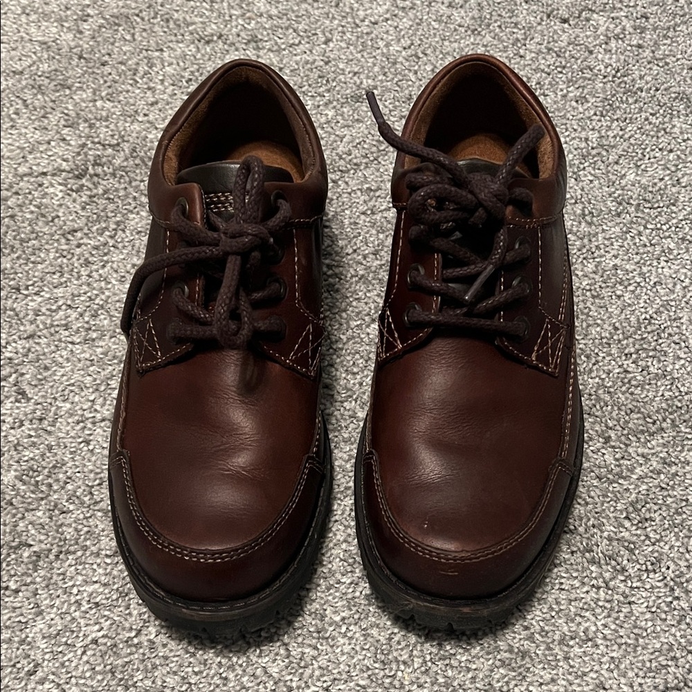 Chaps Dark Brown Leather Oxfords